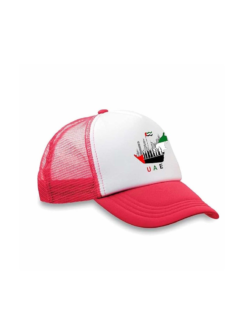 Generic UAE Celebrating National Day 5 panel truckers cap in polyester with adjustment plastic snap closure | Mesh Baseball Cap|Outdoor Fishing Hat | for Men and Women  - Image 3