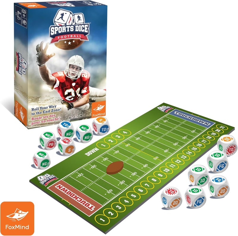 FoxMind Games: Sports Dice, Football, Roll Your Way to The End Zone, Easy to Learn, Fun to Play, Play with Up to 4 Players, for Ages 7 and up - Image 2