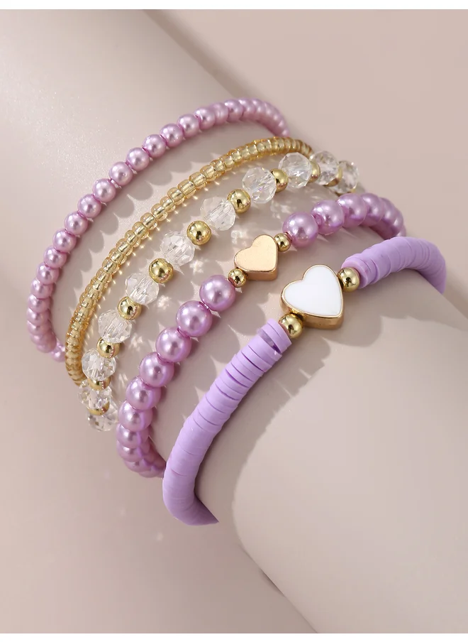 Take Two Take Two Set of 5 - Embellished Beaded Bracelet