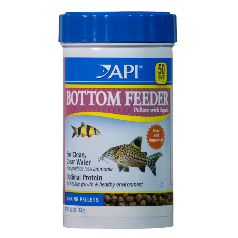 API BOTTOM FEEDER PELLETS WITH SQUID Fish Food 4.0-Ounce Container - Image 1