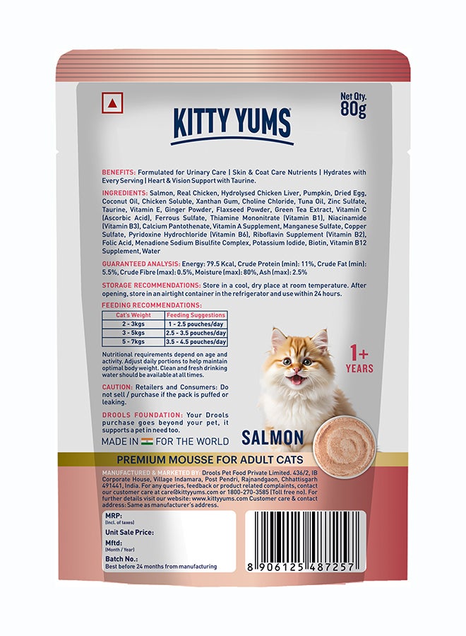 Kitty Yums Salmon Mousse Cat 80gm – Pack of 24 - Image 2