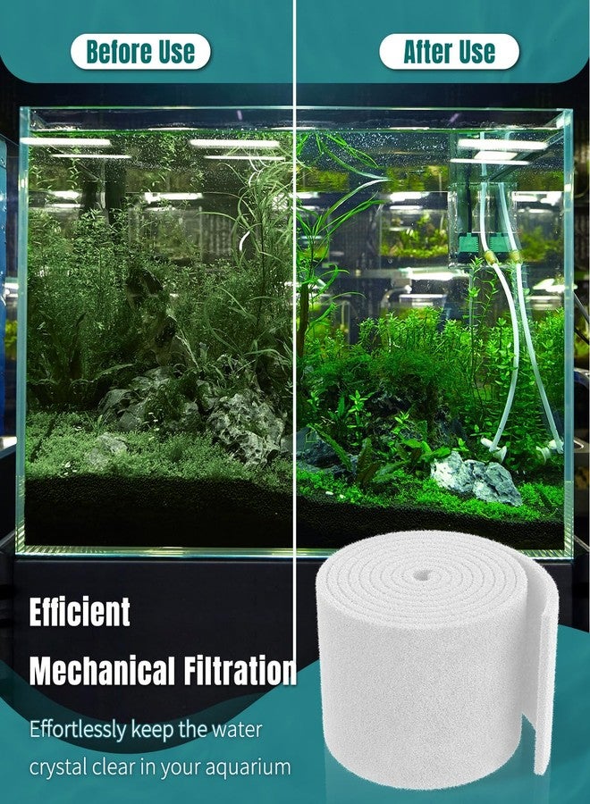 Pawfly 79 x 12 Inch White Cuttable Aquarium Filter Pad, 2 Inch Thick High Density Filter Media Roll for Freshwater Saltwater Fish Tanks & Small Ponds, Aquarium Filter Floss Roll for Fish Tank Filters - Image 4
