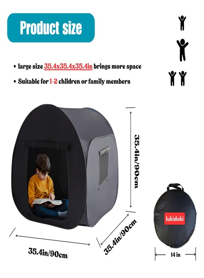 lukidoki Sensory Tent for Kids with Autism - CPC Certification Sensory Calm Corner Helps ADHD, SPD Children Relax, Reduce Anxiety - Portable Pop-up Blackout Hideout Play Tent Toys Add Windows - Image 2