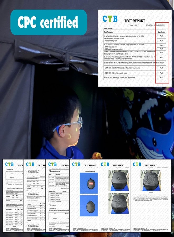 lukidoki Sensory Tent for Kids with Autism - CPC Certification Sensory Calm Corner Helps ADHD, SPD Children Relax, Reduce Anxiety - Portable Pop-up Blackout Hideout Play Tent Toys Add Windows - Image 4