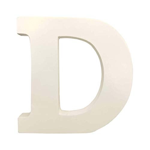 SMARTCAREWOOD Wooden D Letter- English Upper Case Alphabets Cutouts for Art and Craft Work (D_White_15x2.5 Cm) - Image 1