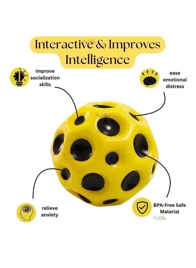 Yellow Tactile Sensory Stress Relief Ball, Pocket-Friendly Fidget Toy - Image 2