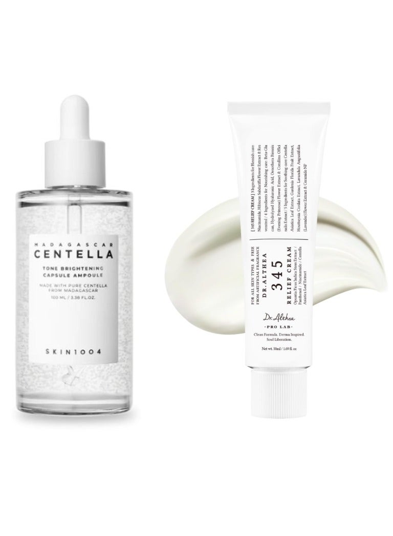 SKIN Dr. Althea Soothing & Moisturizing Cream 345, 50 ml + Madagascar Centella Tone Brightening Capsule Ampoule 100ml  - Image 1