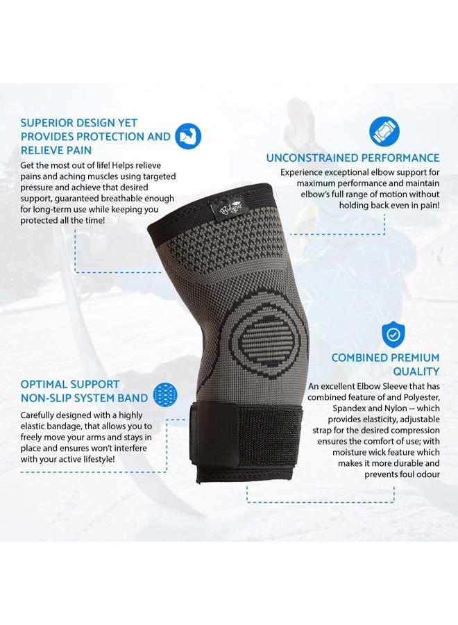 Bodyprox Elbow Brace with Strap for Tendonitis 2 Pack, Tennis Elbow Compression Sleeves, Golf Elbow Treatment - Image 5