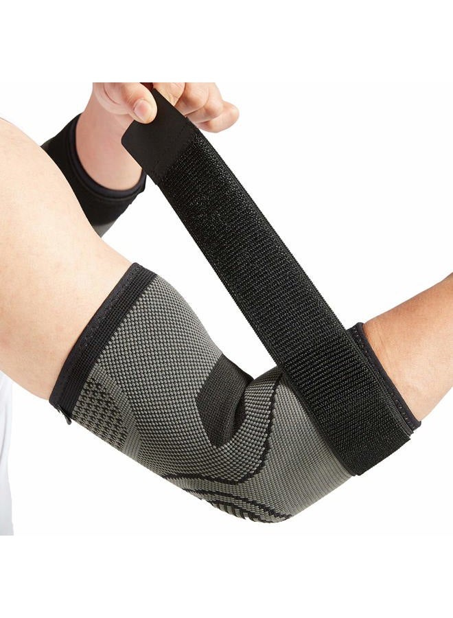 Bodyprox Elbow Brace with Strap for Tendonitis 2 Pack, Tennis Elbow Compression Sleeves, Golf Elbow Treatment - Image 1