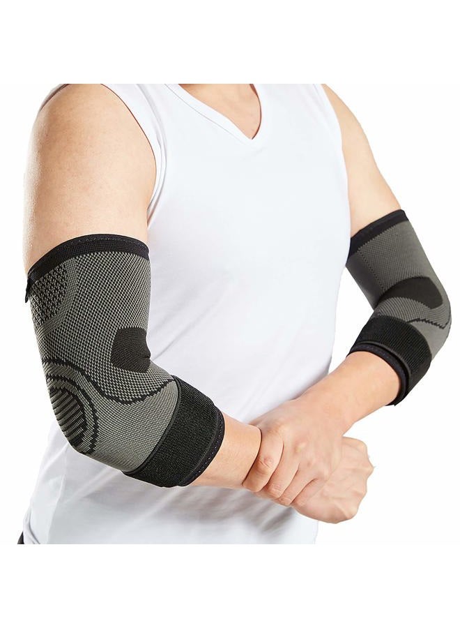 Bodyprox Elbow Brace with Strap for Tendonitis 2 Pack, Tennis Elbow Compression Sleeves, Golf Elbow Treatment - Image 3