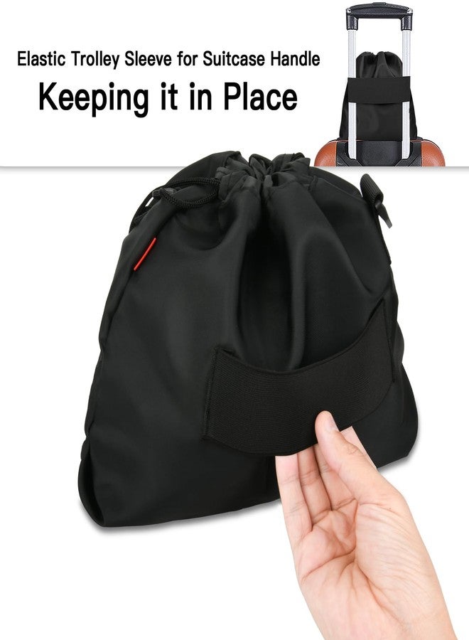 Homakover Small Travel Neck Pillow Bag for memory foam travel pillow,Luggage Travel Pillow Drawstring Bag Carrying Case with Trolley Sleeve&Adjustable Strap,Easily Attaches to Luggage,Backpacks - Image 4