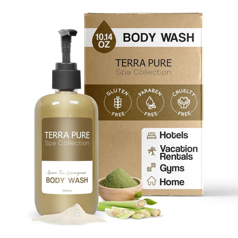 Terra Pure Terra Pure Body Wash | Spa Collection | Hotel Amenities in Pump Bottle | 10.14 oz. / 300 ml (Single Bottle)