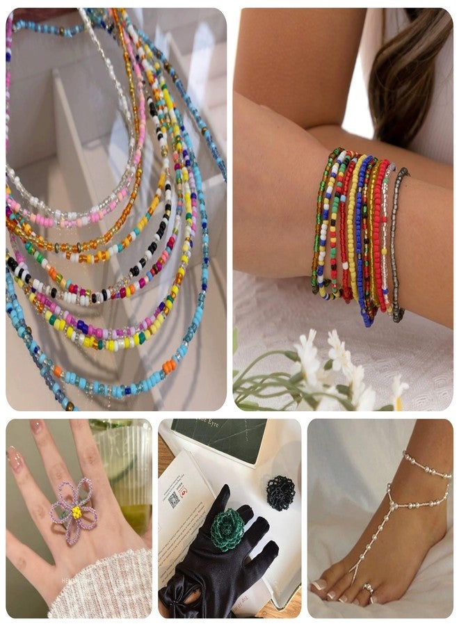 VOOMOLOVE Bulk Seed Beads 110 Grams About 1600pcs, 4mm 6/0 Green Glass Craft Beads for Making Earrings, Bracelets, Pendants, Waist Jewelry,DIY Handmade Seed Beads（Green Silver Core） - Image 4