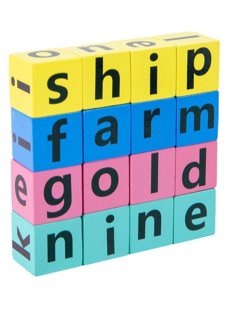 Beauenty Wooden Spelling Word Game for Kids – Educational Alphabet Matching Toy with Letter Cubes and Word Cards – Fun Cognitive Development Game for Preschool and Early Learning – Safe and Colorful Gift for - Image 3