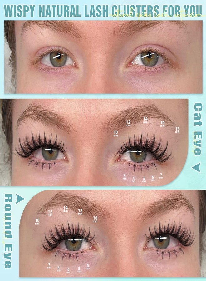 Boahankuke Manga Lash Clusters Kit Fairy Lash Extension Kit 144PCS Wispy Eyelash Extension Kit with Bottom Lashes Anime Eyelash Clusters Kit Natural Individual Lashes with 2-IN-1 Lash Glue and Lash Tweezers - Image 2