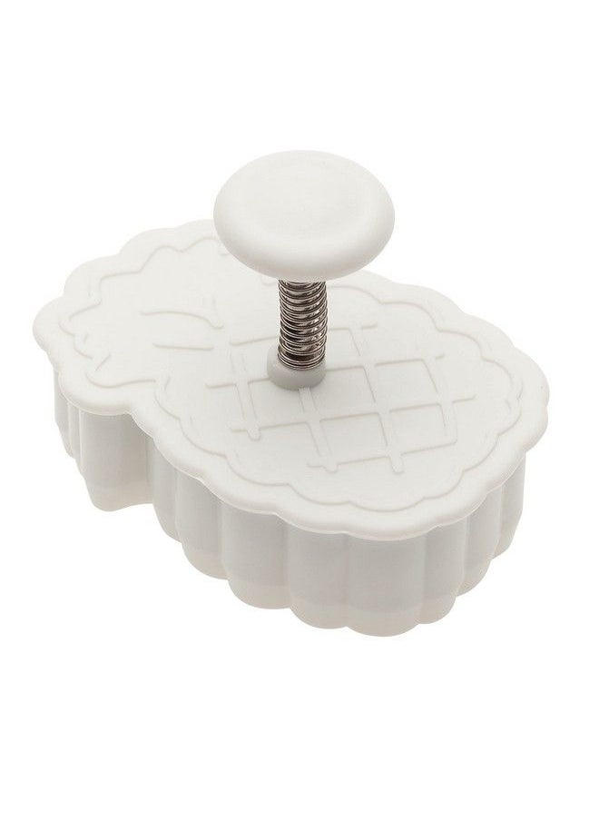 Ateco Pineapple Plunger Cutters For Cutting Decorations & Direct Embossing Springloaded Handle Food Safe Plastic White 2 By 2Inch  - Image 1