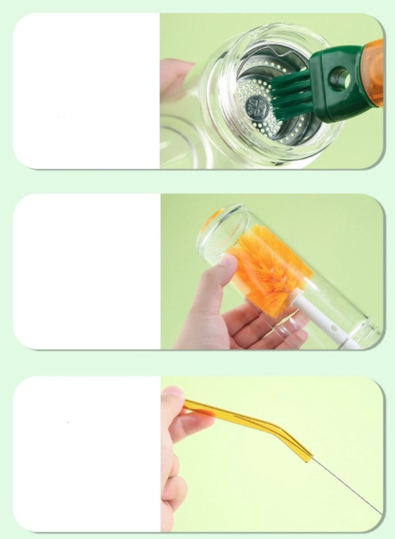 5-in-1 Multifunctional Water Bottle Cleaning Brush Set, Cup Brush, Portable Baby Bottle Cleaning Set, Equipped with a Detachable Straw Brush for Baby Bottles, Can Clean Kettles, Baby Bottles, Sports Water Bottles, Thermos Bottles, etc. - Image 2