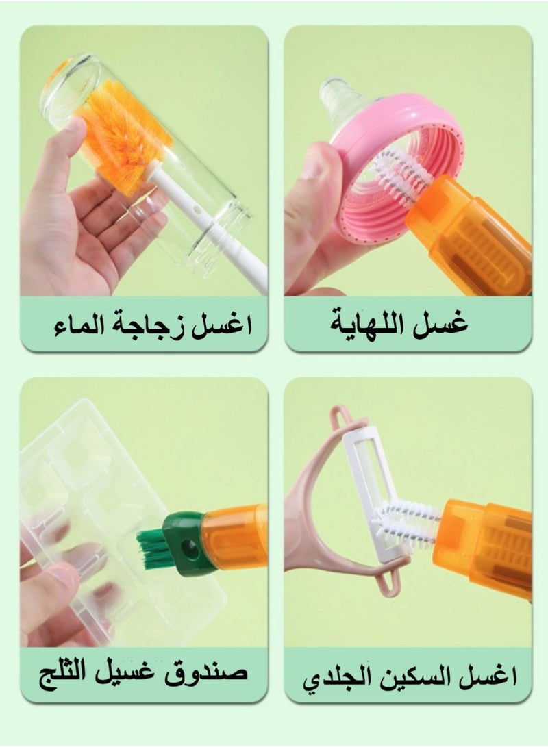 5-in-1 Multifunctional Water Bottle Cleaning Brush Set, Cup Brush, Portable Baby Bottle Cleaning Set, Equipped with a Detachable Straw Brush for Baby Bottles, Can Clean Kettles, Baby Bottles, Sports Water Bottles, Thermos Bottles, etc. - Image 4