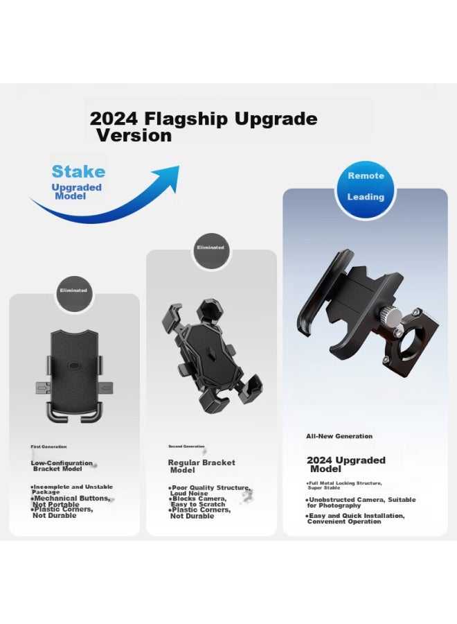 Stiger [upgraded Aluminum Alloy] Electric Vehicle Phone Holder, Motorcycle Navigation Mount, Bicycle Phone Bracket, Food Delivery Rider, Electric Scooter, Courier, Cycling Equipment - Image 2