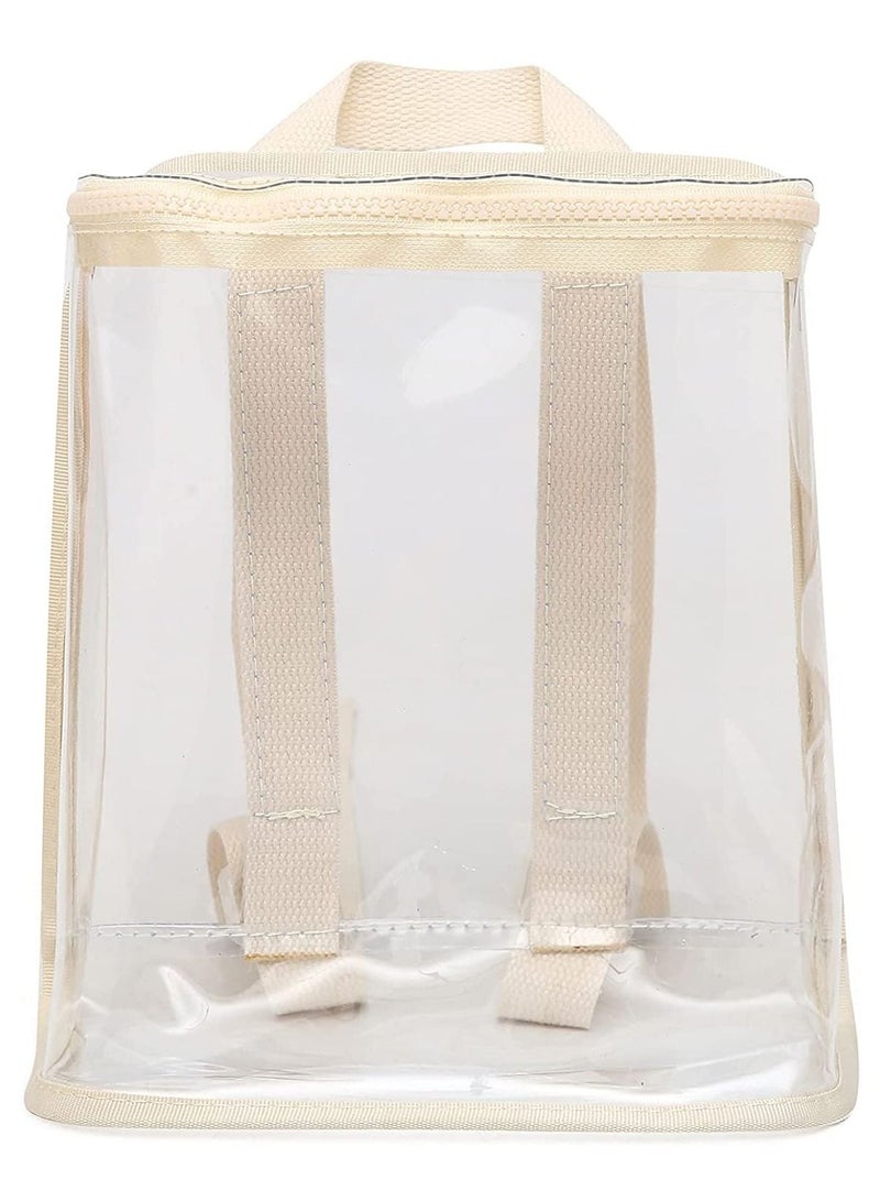 KASTWAVE Clear Backpack See Through Plastic Heavy Duty Clear Bookbag Colorful Beach Bag for School Work Concert College Stadium Boys and Girls (White)  - Image 1