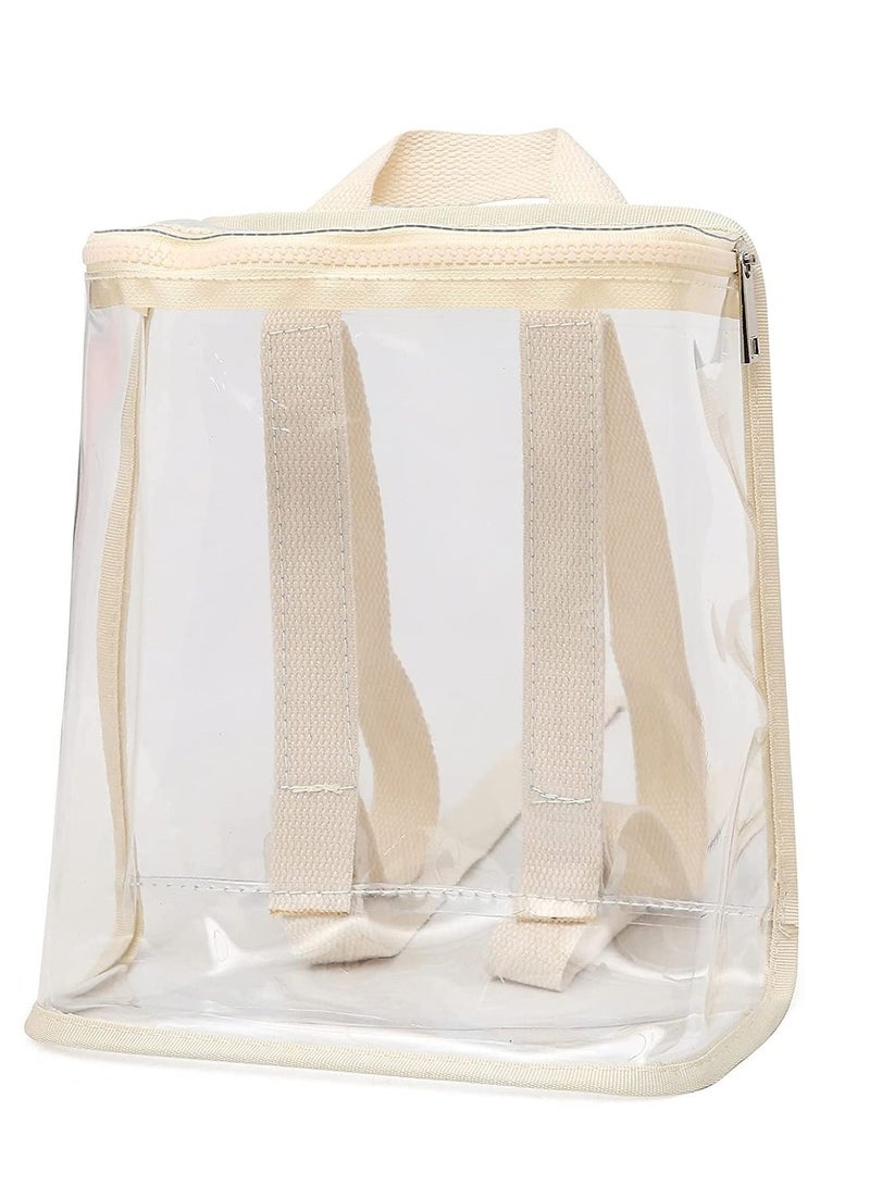 KASTWAVE Clear Backpack See Through Plastic Heavy Duty Clear Bookbag Colorful Beach Bag for School Work Concert College Stadium Boys and Girls (White)  - Image 2