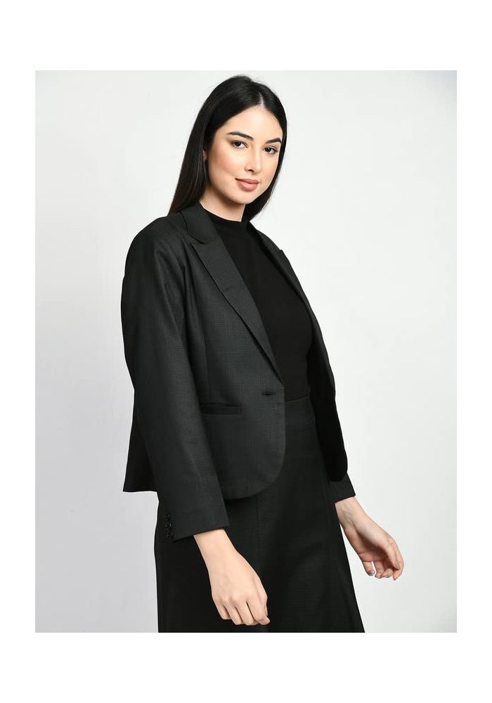Exude بليزر قصير أسود للنساء - Image 3