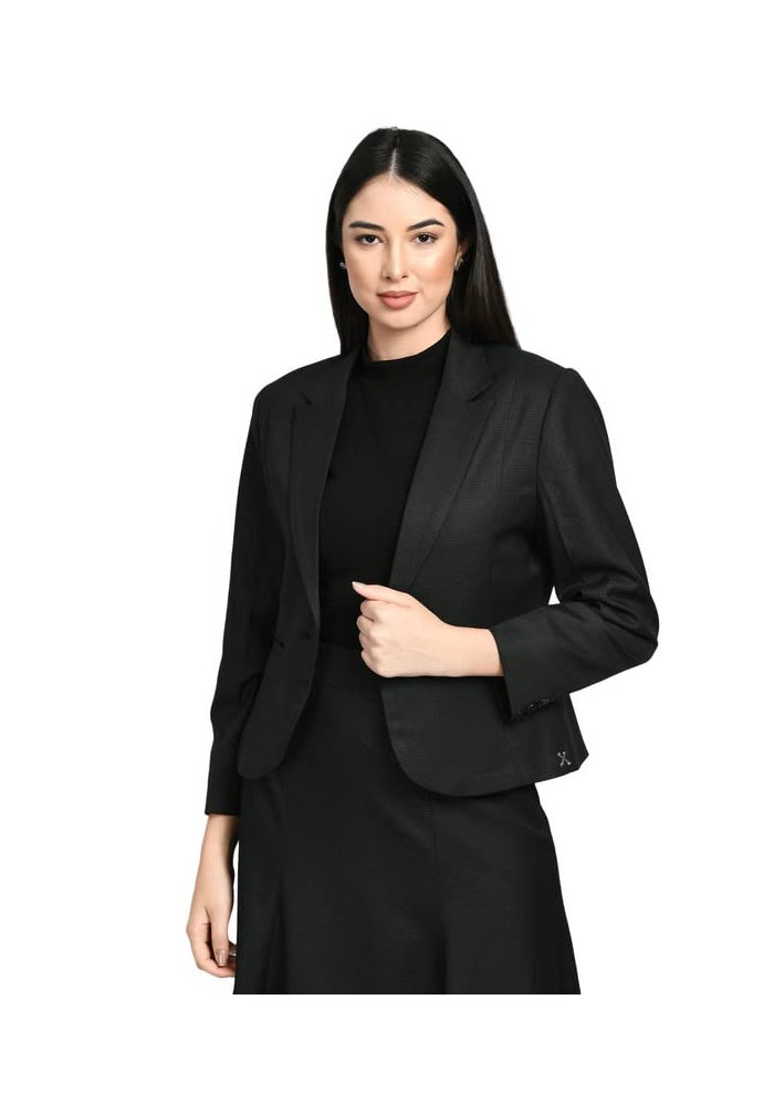 Exude بليزر قصير أسود للنساء - Image 1
