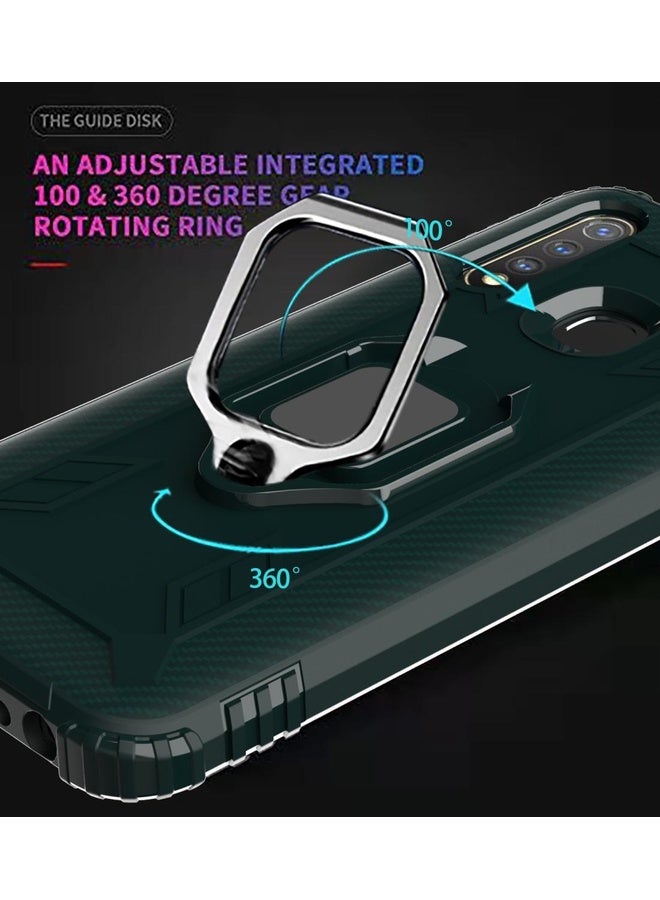 HuHa Case Cover For OPPO A8 & A31 Carbon Fiber Protective Case with 360 Degree Rotating Ring Holder(Green)  - Image 5