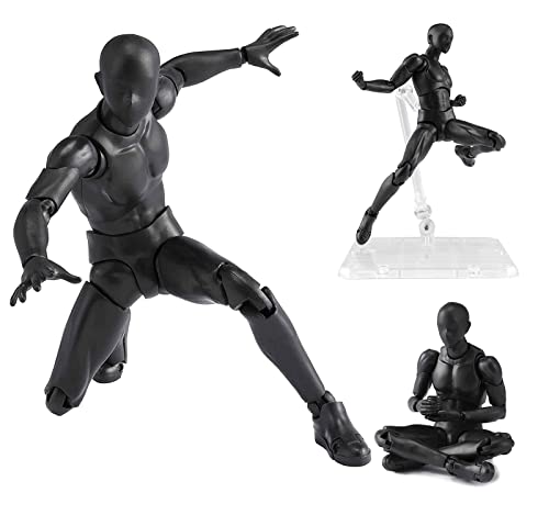 Haniforever Artists Manikin Art Mannequin Figures Supplies Drawing Tools,Small Drawing Figure Model for Sketching,Painting,Action Figure Set(Black,Male) - Image 1