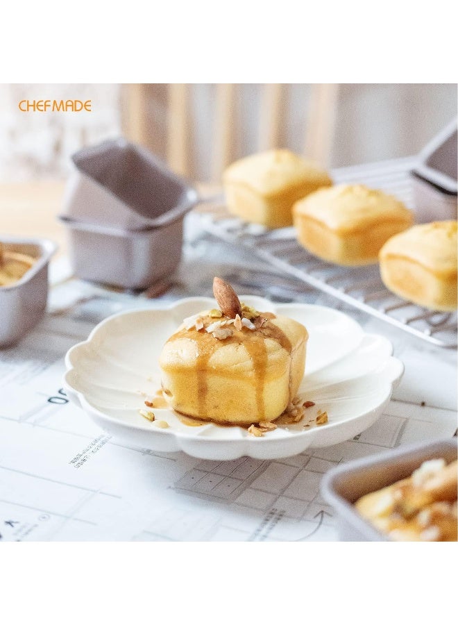 CHEFMADE Mini Brownie Cake Pan Set, 2.4-Inch 4Pcs Non-Stick Square Muffin Pan Blondie Bakeware for Oven and Instant Pot Baking - Image 4