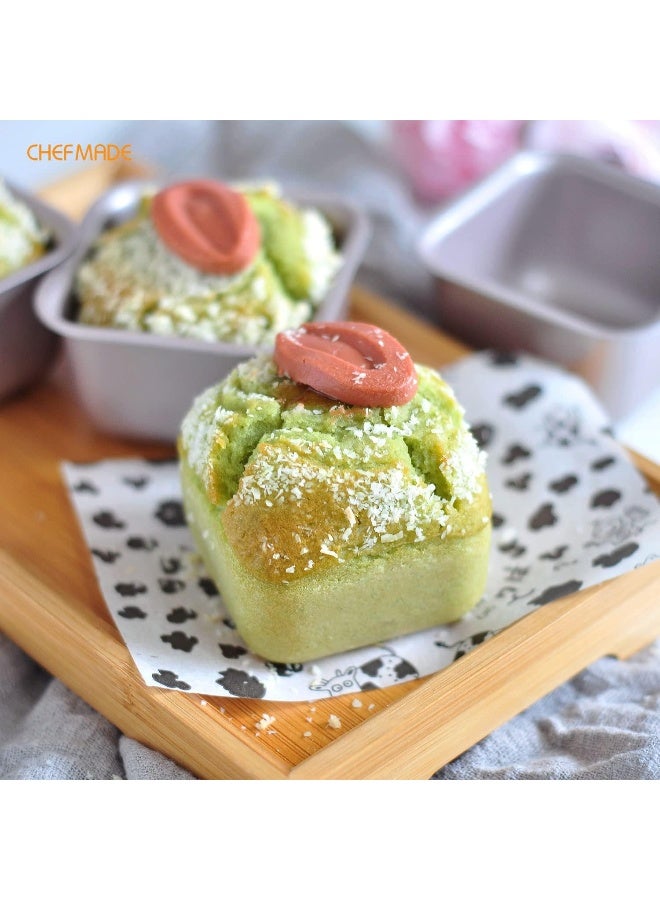 CHEFMADE Mini Brownie Cake Pan Set, 2.4-Inch 4Pcs Non-Stick Square Muffin Pan Blondie Bakeware for Oven and Instant Pot Baking - Image 5