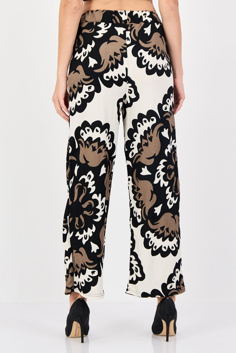 Olalook Women Regular Fit Allover Print Palazzo Pants, Multicolor - Image 3