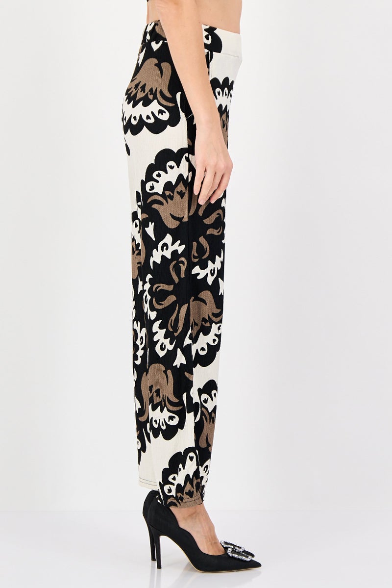 Olalook Women Regular Fit Allover Print Palazzo Pants, Multicolor - Image 2
