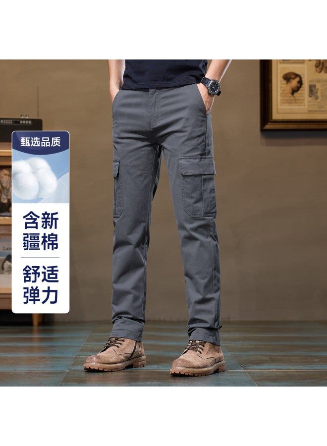 Fapai Autumn Winter Thick Men's Straight Leg Pants Daily Casual Pants Simple Comfortable Cargo Pants Men - Image 2