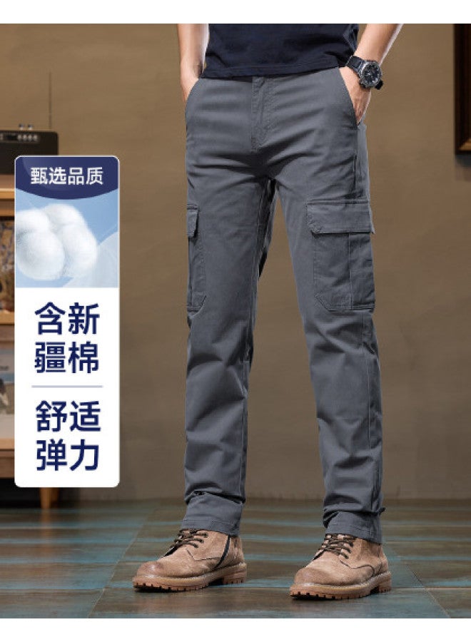 Fapai Autumn Winter Thick Men's Straight Leg Pants Daily Casual Pants Simple Comfortable Cargo Pants Men - Image 1