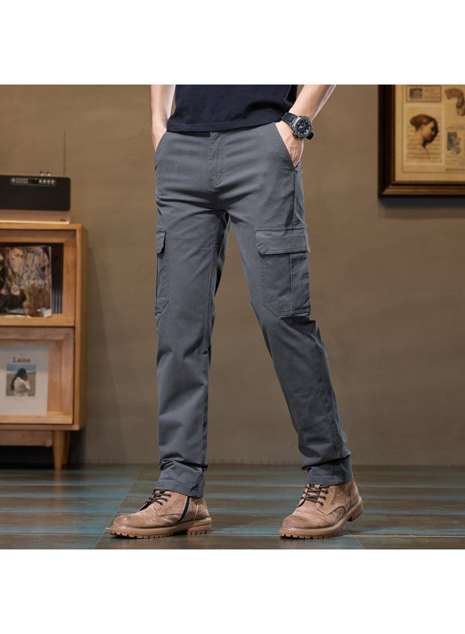 Fapai Autumn Winter Thick Men's Straight Leg Pants Daily Casual Pants Simple Comfortable Cargo Pants Men - Image 5