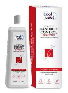 Cool & Cool Dandruff Control Shampoo 400ML - Sulfate, Paraben, Silicone Free, Coconut & Lemon, Hydrating, Strengthening, Smoothing