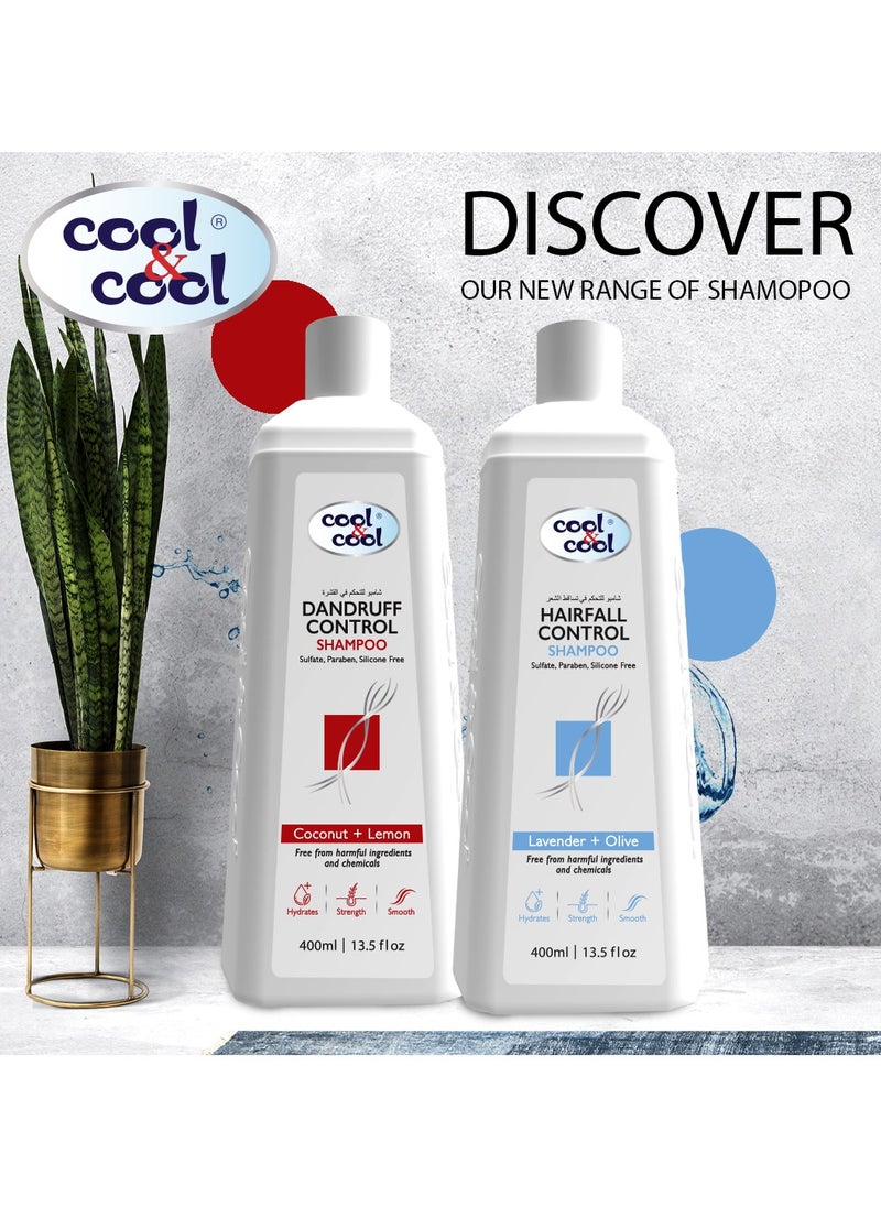 Cool & Cool - Cool & Cool Dandruff Control Shampoo 400ML - Sulfate, Paraben, Silicone Free, Coconut & Lemon, Hydrating, Strengthening, Smoothing - Image 1