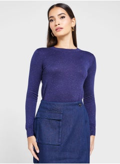 WHISTLES Crew Neck Shimmer Sweater  - Image 1