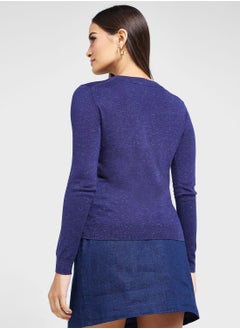 WHISTLES Crew Neck Shimmer Sweater  - Image 2