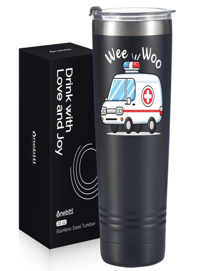 Onebttl Funny Paramedic Gifts, Gifts for EMT and EMS on National Emergency Medical Technician Day and International Paramedics Day, Stainless Steel Insulated Tumbler - Wee Woo - Image 1