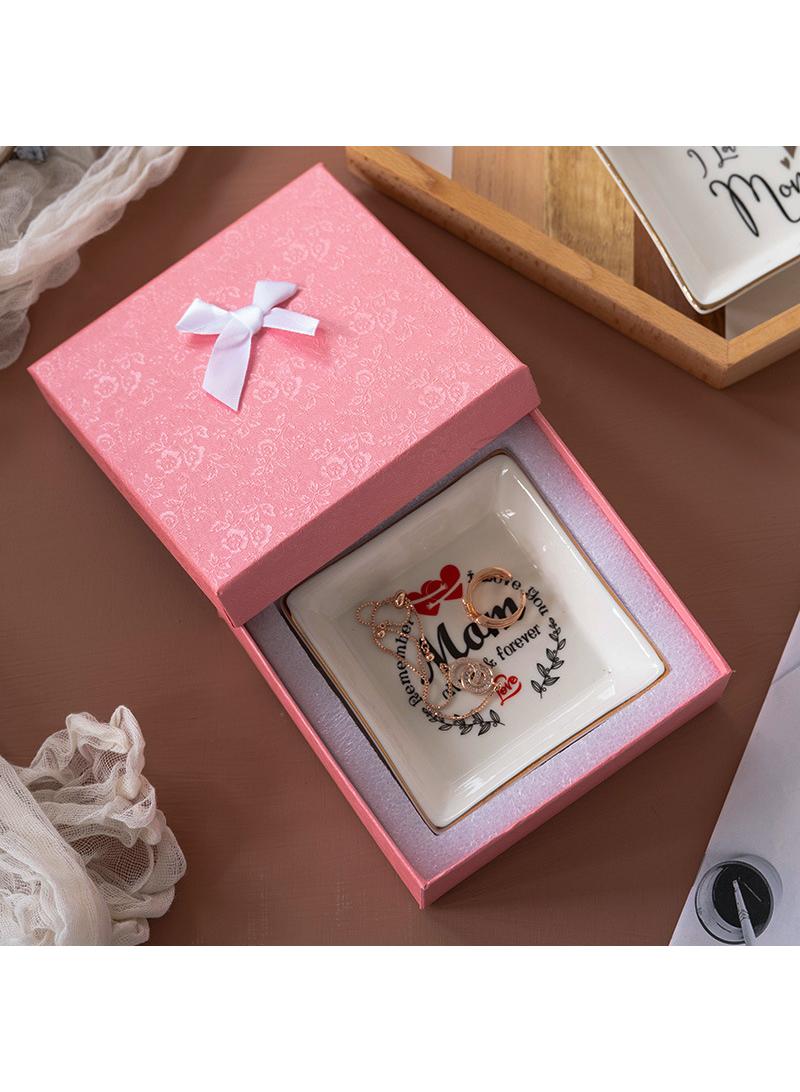 Y&D Ceramic Ornaments Jewelry Plate Ring Plate Jewelry Necklace Tray Decorative Plate-Mom  - Image 2