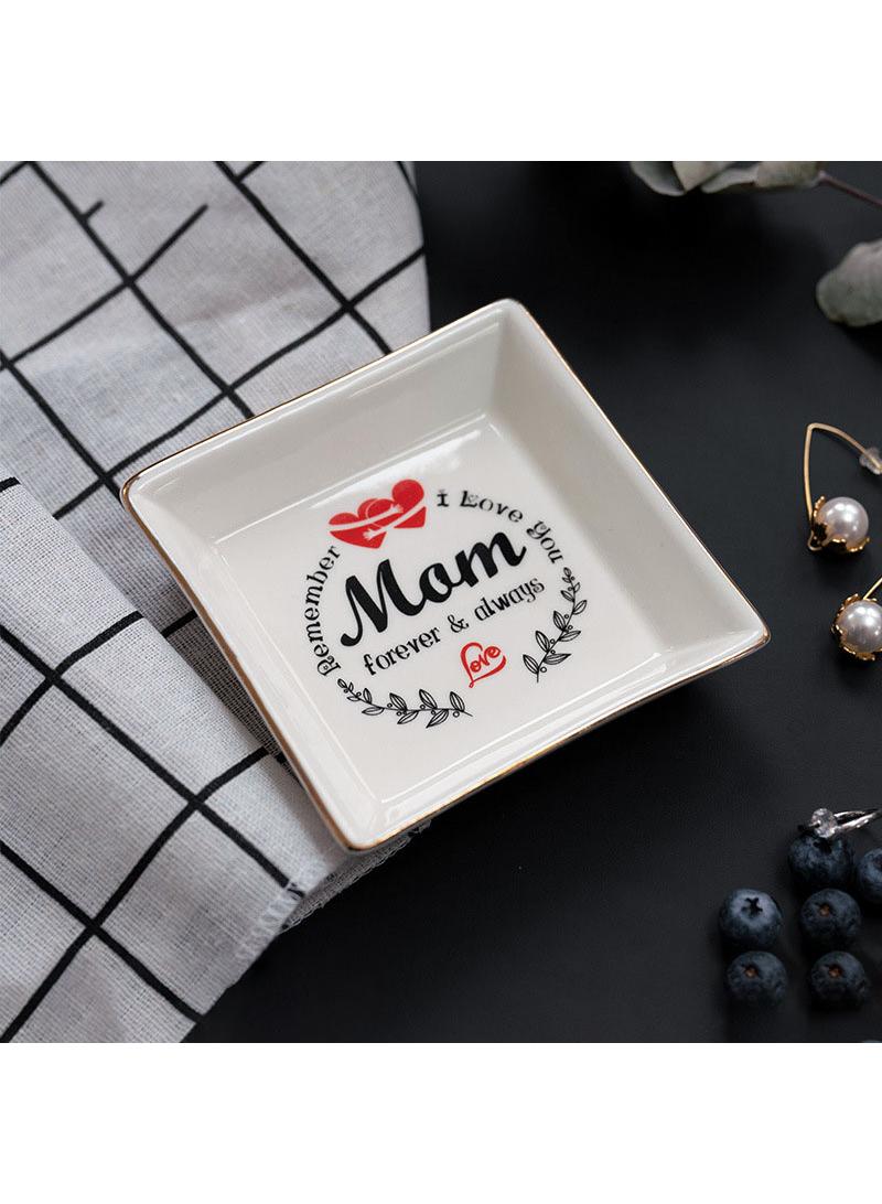 Y&D Ceramic Ornaments Jewelry Plate Ring Plate Jewelry Necklace Tray Decorative Plate-Mom  - Image 4