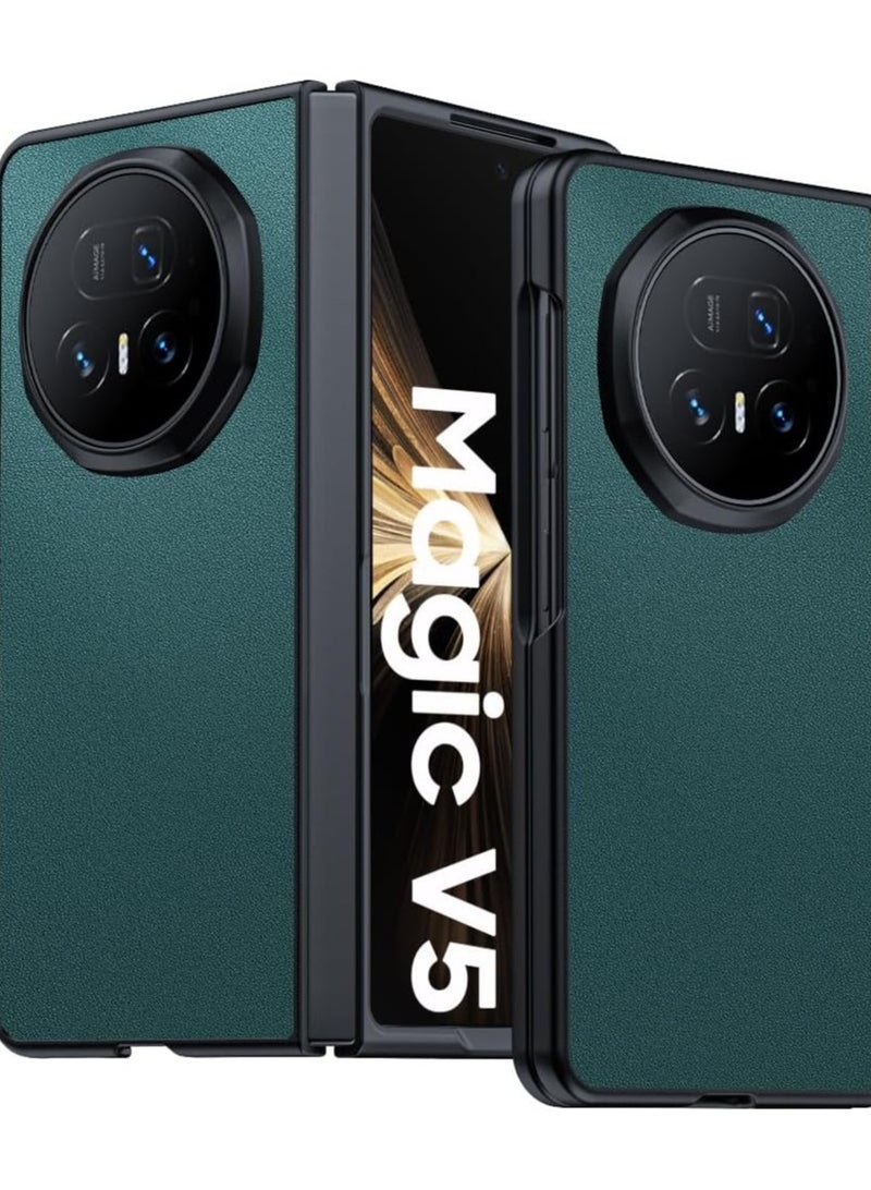 متوافق مع حافظة هونور ماجيك في 5 واقية من الصدمات غطاء هاتف من الجلد مصنوع من ألياف الكربون فائق النحافة لهاتف هونور ماجيك في 5 أخضر