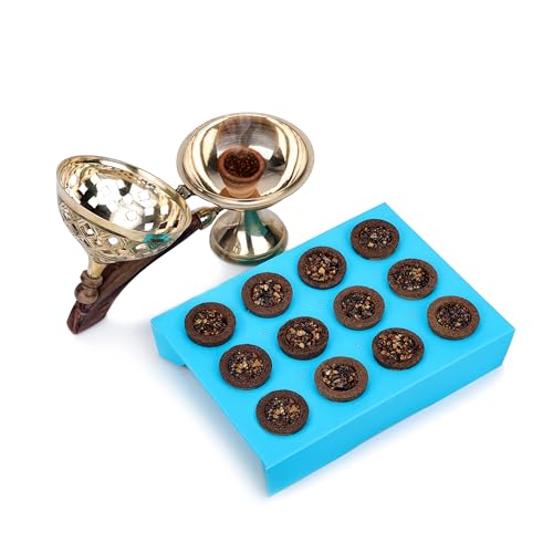 Cycle Pure Brass Sambrani Holder with 12 Dhoop Cups – Derived from Temple Flowers | Premium Dhuni Burner with Handle | Heritage Divine Shakti Collection for Diwali Puja & Festivals - Image 2
