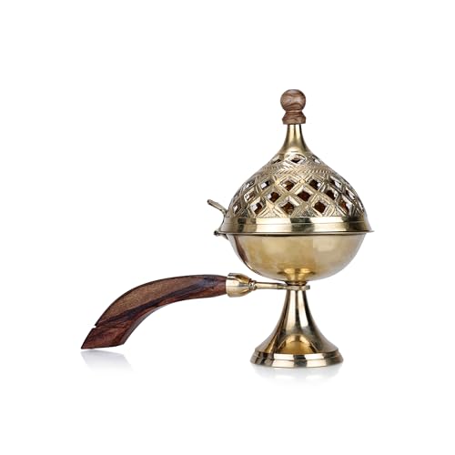 Cycle Pure Brass Sambrani Holder with 12 Dhoop Cups – Derived from Temple Flowers | Premium Dhuni Burner with Handle | Heritage Divine Shakti Collection for Diwali Puja & Festivals - Image 3