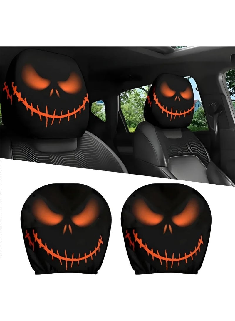2PCS Funny Cartoon Car Headrest Covers, Cute Funny Cartoon Eyes Car Seat Head Rest Protector for Auto Front Seat Rest Decoration (A-1 Pair) - Image 1