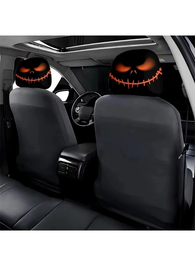 2PCS Funny Cartoon Car Headrest Covers, Cute Funny Cartoon Eyes Car Seat Head Rest Protector for Auto Front Seat Rest Decoration (A-1 Pair) - Image 2