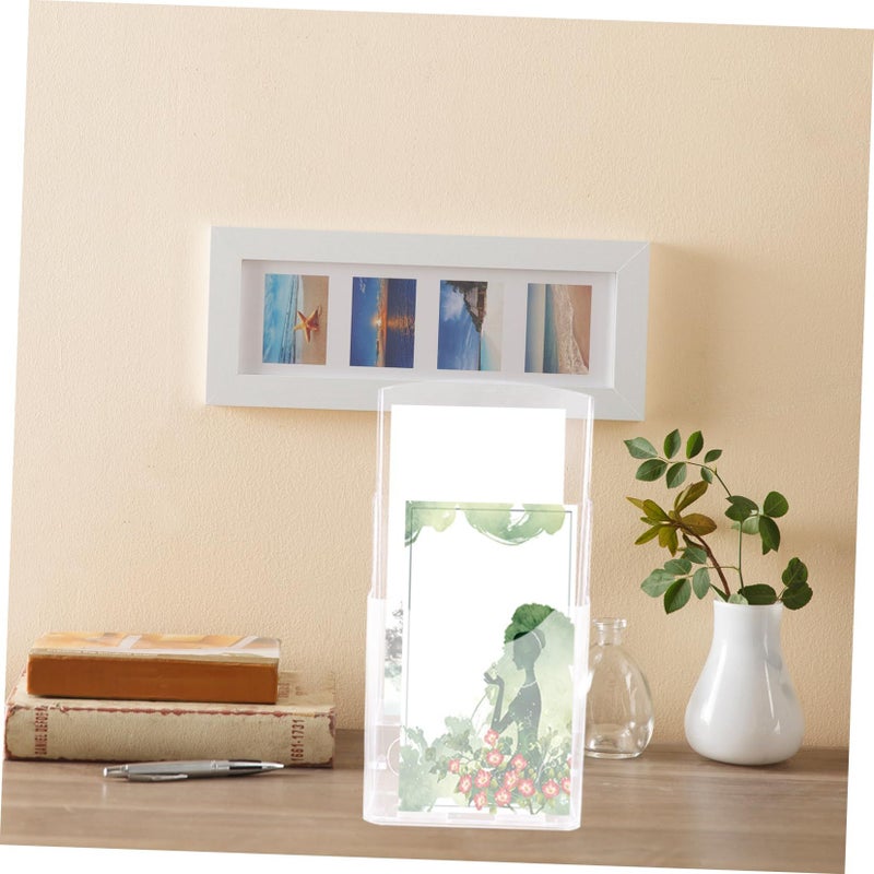 DOITOOL Transparent Business Card Holder Stand Name Card Display Organizer For Desktop Two Storage Office Home Black - Image 4