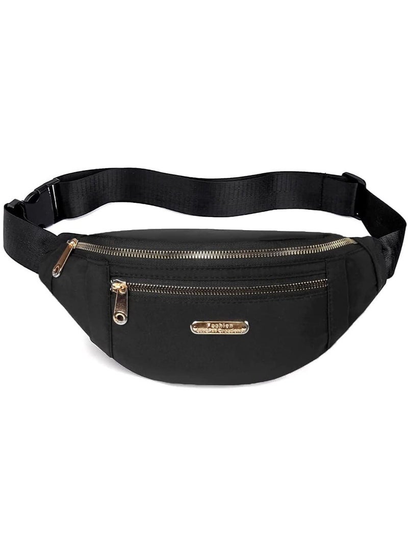 Generic Waist Pack for Men and Women Crossbody Waist Bag Pack Belt Bag Wallet for Travel Walking Running Hiking Cycling Outdoor Sports Easy Carry Any Phone Black - Image 2